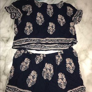Floral cropped two piece set.